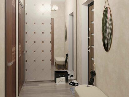 Фото № 2: Дизайн-проект однокомнатной квартиры 39.1  м² стиль Минимализм для ЖК Прага