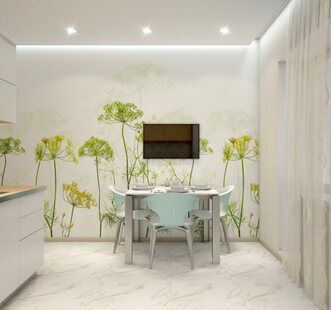 Фото № 1: Дизайн-проект однокомнатной квартиры 38.7  м² стиль Хай-тек для ЖК Лондон