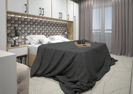 Фото № 4: Дизайн-проект двухкомнатной квартиры 74.5  м² Скандинавский стиль для ЖК Прага