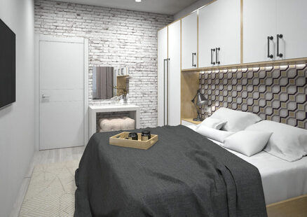 Фото № 5: Дизайн-проект двухкомнатной квартиры 74.5  м² Скандинавский стиль для ЖК Прага