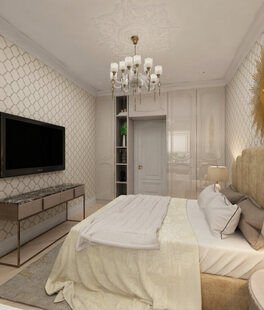 Фото № 4: Дизайн-проект двухкомнатной квартиры 70.0  м² стиль Современная классика для ЖК Токио