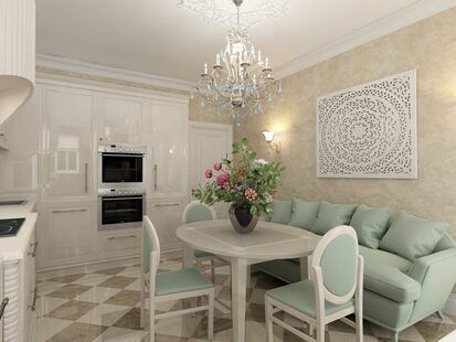 Фото № 3: Дизайн-проект двухкомнатной квартиры 70.0  м² стиль Современная классика для ЖК Токио