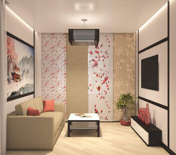 Фото № 2: Дизайн-проект однокомнатной квартиры 36.4  м² стиль Японский для ЖК Токио