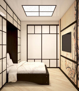 Фото № 3: Дизайн-проект однокомнатной квартиры 36.4  м² стиль Японский для ЖК Токио