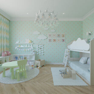 Фото № 2: Дизайн-проект двухкомнатной квартиры 64.7  м² стиль Современная классика для ЖК Екатерининский