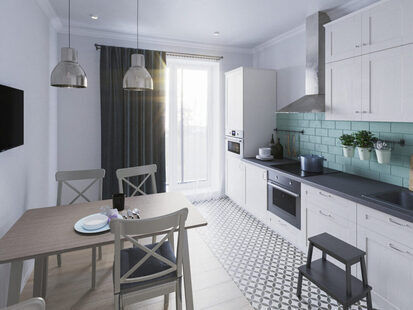 Фото № 1: Дизайн-проект двухкомнатной квартиры 65.1  м² Скандинавский стиль для ЖК Крылья