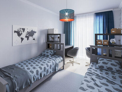 Фото № 5: Дизайн-проект двухкомнатной квартиры 65.1  м² Скандинавский стиль для ЖК Крылья