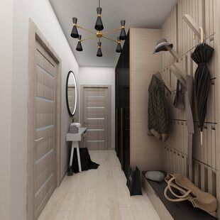 Фото № 1: Дизайн-проект прихожей 8.2  м² стиль Классика для ЖК Мичуринский