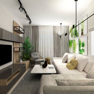 Фото № 1: Дизайн-проект зала 16.7  м² стиль Классика для ЖК Мичуринский