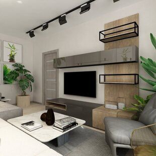 Фото № 2: Дизайн-проект зала 16.7  м² стиль Классика для ЖК Мичуринский