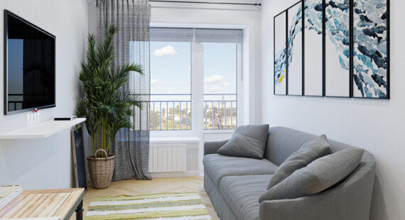 Кабинет: готовый дизайн проект в стиле "Скандинавский". Площадь 15.4 м² - фото №2