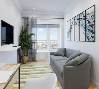 Фото № 2: Дизайн-проект кабинета 15.4  м² Скандинавский стиль для ЖК Новый город