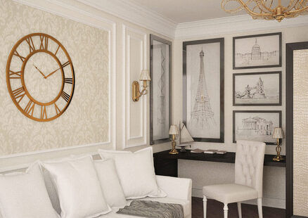 Фото № 1: Дизайн-проект кабинета 14.8  м² стиль Современная классика для ЖК Эверест