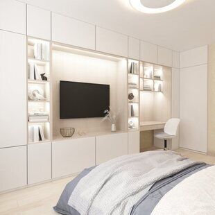 Фото № 2: Дизайн-проект спальни 17.1  м² стиль Классика для ЖК Мичуринский