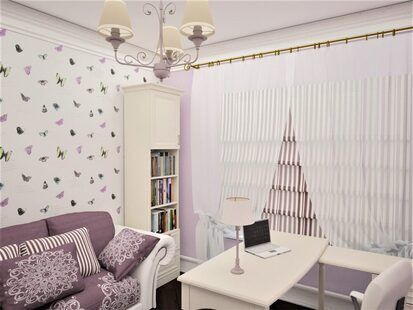 Фото № 1: Дизайн-проект кабинета 10.2  м² стиль Прованс для ЖК Серебряные звоны-2