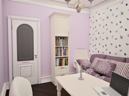 Фото № 3: Дизайн-проект кабинета 10.2  м² стиль Прованс для ЖК Серебряные звоны-2