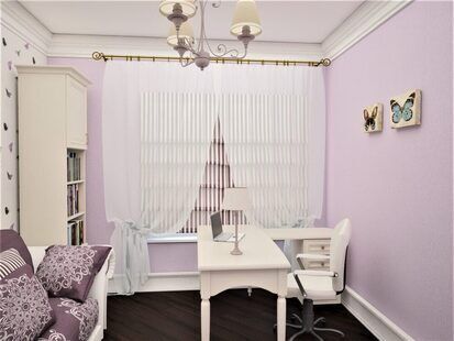 Фото № 2: Дизайн-проект кабинета 10.2  м² стиль Прованс для ЖК Серебряные звоны-2