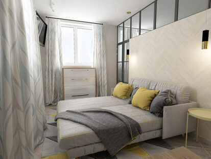 Фото № 1: Дизайн-проект спальни 17.3  м² Скандинавский стиль для ЖК Летняя резиденция