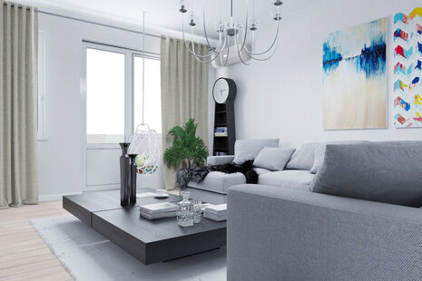 Фото № 3: Дизайн-проект кухни-гостиной 23.5  м² стиль Скандинавский для ЖК Серебряные звоны-2