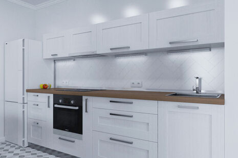 Фото № 2: Дизайн-проект кухни-гостиной 23.5  м² стиль Скандинавский для ЖК Серебряные звоны-2