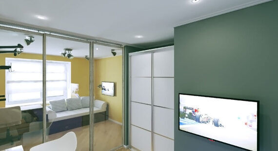 Детская: готовый дизайн проект в стиле "Лофт". Площадь 16.9 м² - фото №2