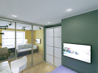 Фото № 2: Дизайн-проект детской 16.9  м² стиль Лофт для ЖК Алые паруса