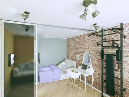 Фото № 3: Дизайн-проект детской 16.9  м² стиль Лофт для ЖК Алые паруса