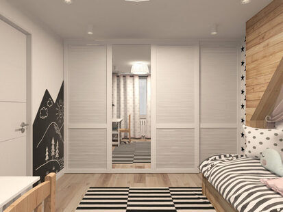 Фото № 3: Дизайн-проект детской 13.5  м² стиль Скандинавский для ЖК Серебряные звоны-2