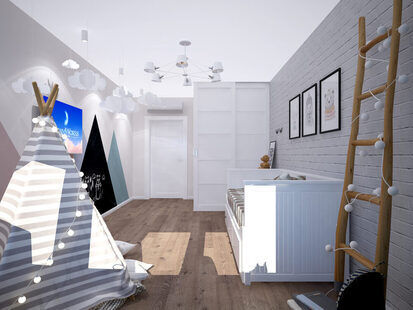 Фото № 3: Дизайн-проект детской 19.8  м² Скандинавский стиль для ЖК Летняя резиденция