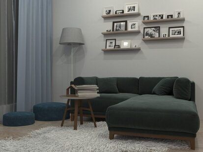 Фото № 1: Дизайн-проект зала 15.9  м² Скандинавский стиль для ЖК Летняя резиденция