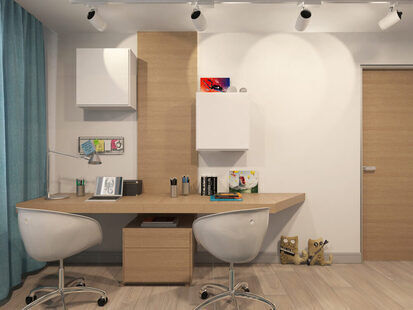 Фото № 1: Дизайн-проект детской 7.5  м² стиль Модернизм для ЖК Урожайный