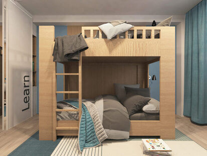 Фото № 3: Дизайн-проект детской 7.5  м² стиль Модернизм для ЖК Урожайный