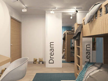 Фото № 2: Дизайн-проект детской 7.5  м² стиль Модернизм для ЖК Урожайный