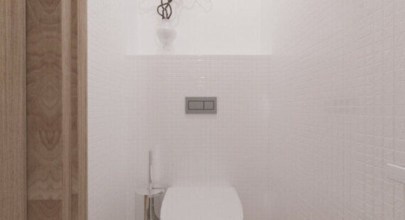 Туалет: готовый дизайн проект в стиле "Скандинавский". Площадь 1.3 м² - фото №1