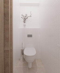 Фото № 1: Дизайн-проект туалета 1.3  м² Скандинавский стиль для ЖК Урожайный