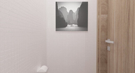 Туалет: готовый дизайн проект в стиле "Скандинавский". Площадь 1.3 м² - фото №2