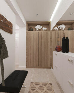 Фото № 2: Дизайн-проект прихожей 15.5  м² Скандинавский стиль для ЖК Урожайный