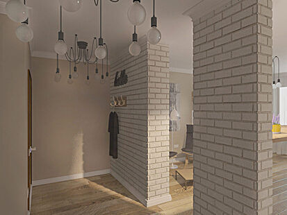 Фото № 1: Дизайн-проект прихожей 9.1  м² Скандинавский стиль для ЖК Вертикаль