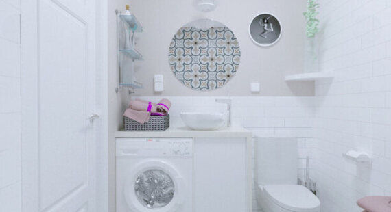 Туалет: готовый дизайн проект в стиле "Прованс". Площадь 2.0 м² - фото №2