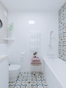 Фото № 1: Дизайн-проект туалета 2.0  м² стиль Прованс для ЖК Серебряные звоны-2