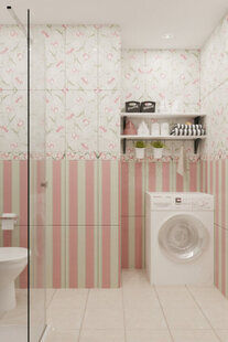 Фото № 2: Дизайн-проект совмещенного санузла 5.2  м² стиль Прованс для ЖК Серебряные звоны-2