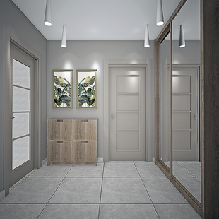 Фото № 2: Дизайн-проект прихожей 7.9  м² стиль Минимализм для ЖК Виктори Парк