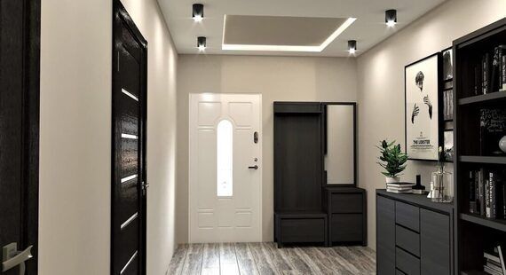 Прихожая: готовый дизайн проект в стиле "Современная классика". Площадь 9.7 м² - фото №1