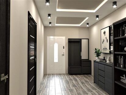 Фото № 1: Дизайн-проект прихожей 9.7  м² стиль Современная классика для ЖК Мещера