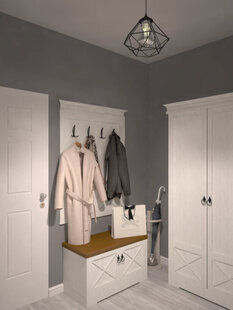 Фото № 1: Дизайн-проект прихожей 7.1  м² Скандинавский стиль для ЖК Квартал Авиаторов