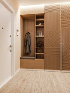 Фото № 2: Дизайн-проект прихожей 5.0  м² стиль Современная классика для ЖК Центральный