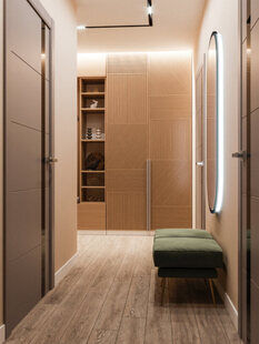 Фото № 1: Дизайн-проект прихожей 5.0  м² стиль Современная классика для ЖК Центральный