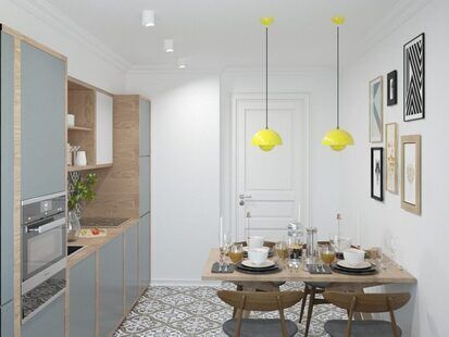 Фото № 3: Дизайн-проект двухкомнатной квартиры 58.0  м² стиль Скандинавский для ЖК Времена года