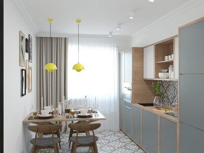 Фото № 6: Дизайн-проект двухкомнатной квартиры 58.0  м² стиль Скандинавский для ЖК Времена года