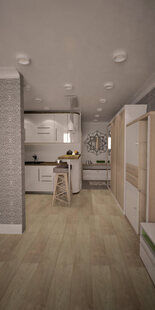 Фото № 2: Дизайн-проект прихожей 2.3  м² Скандинавский стиль для ЖК Видный